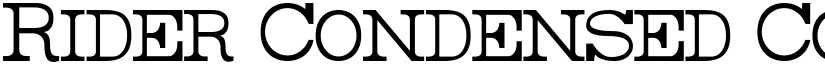 Rider Condensed Condensed Light font