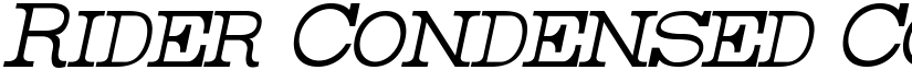 Rider Condensed Condensed Light Italic font