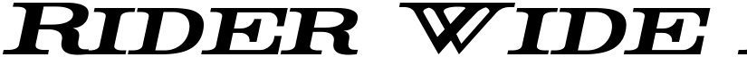 Rider Wide Expanded Bold Italic font