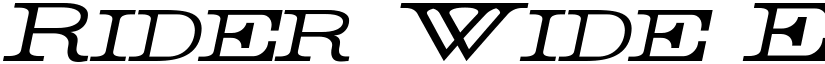 Rider Wide Expanded Light Italic font