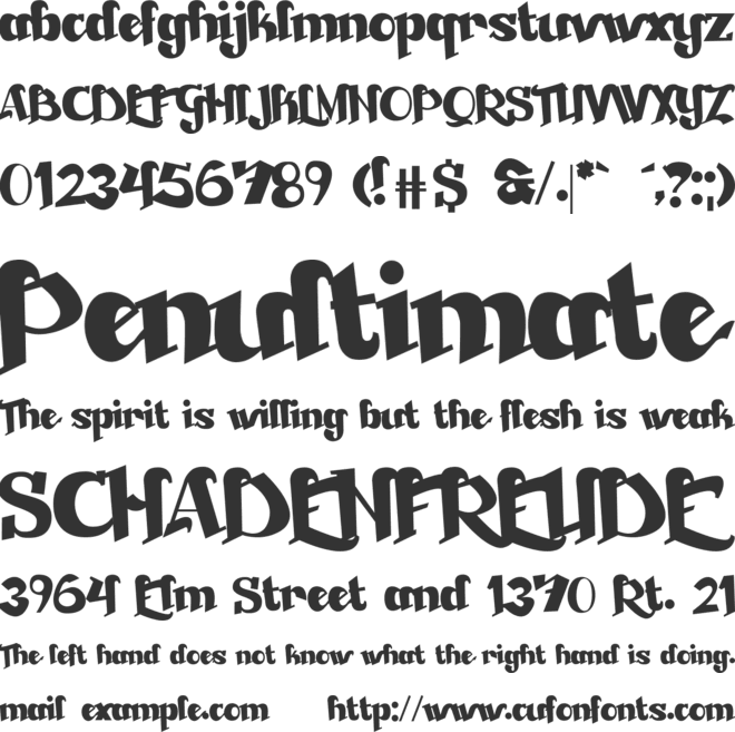 Beckasin font preview