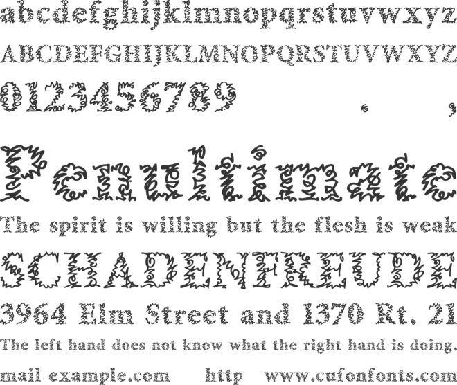 a Morris line font preview