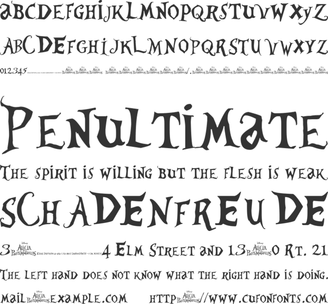 AliciaWonderland font preview