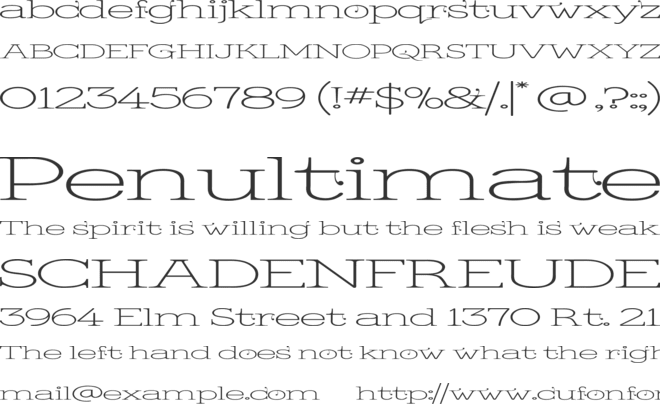 Kingthings Serifique UL Wide font preview