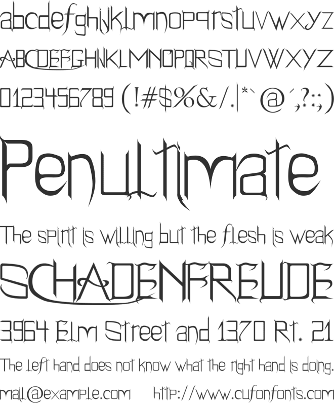 Holitter Gothic font preview