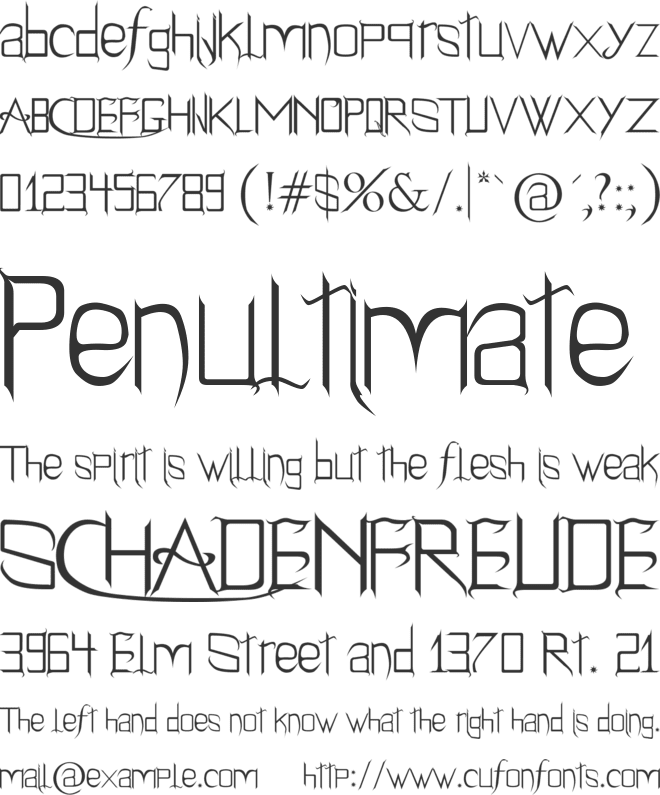 Holitter Gothic font preview