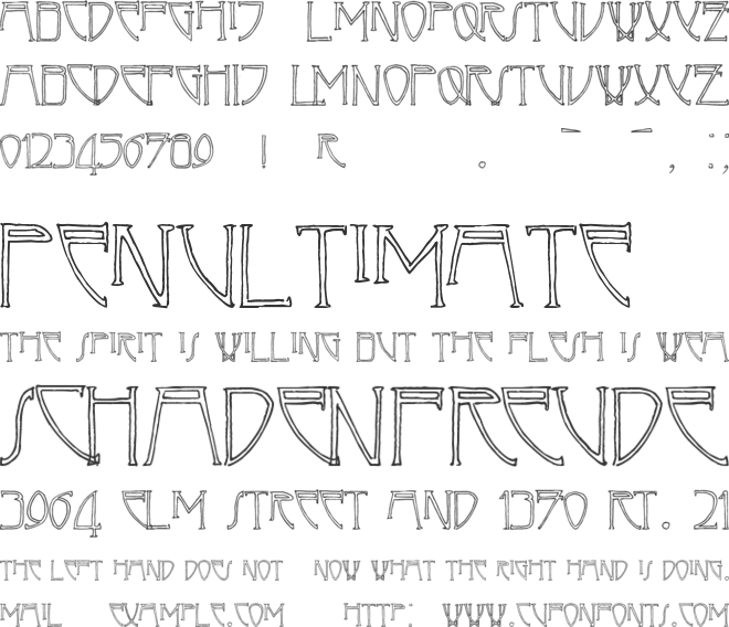 Café Norden font preview