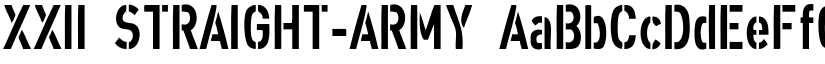 XXII STRAIGHT-ARMY font