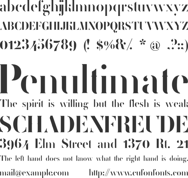 Femoralis font preview