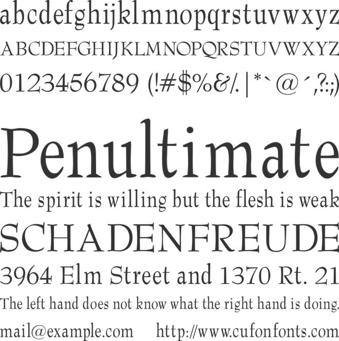 Barnard font preview