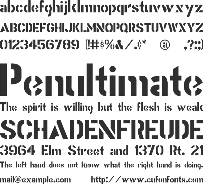 Stencil Gothic font preview