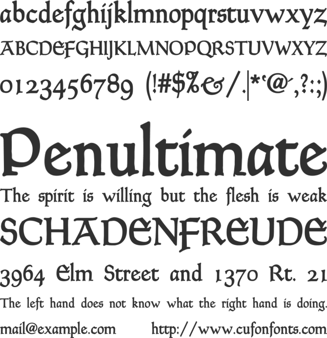 GoudyThirty-DemiBold font preview