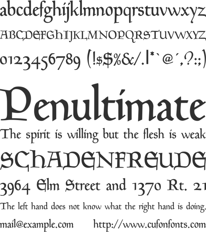 Goudy Mediaeval font preview