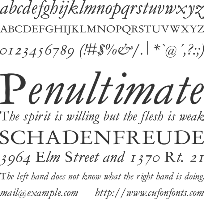 MediaevalItalique font preview