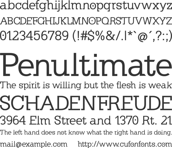 KleinSlabserif- font preview