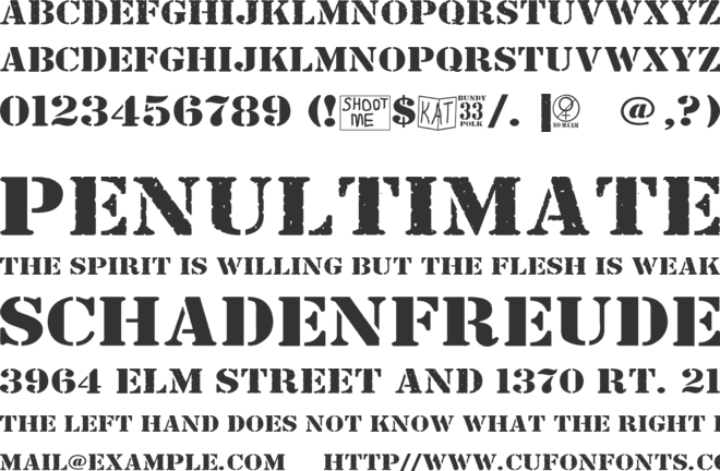 Bundy Yellow font preview