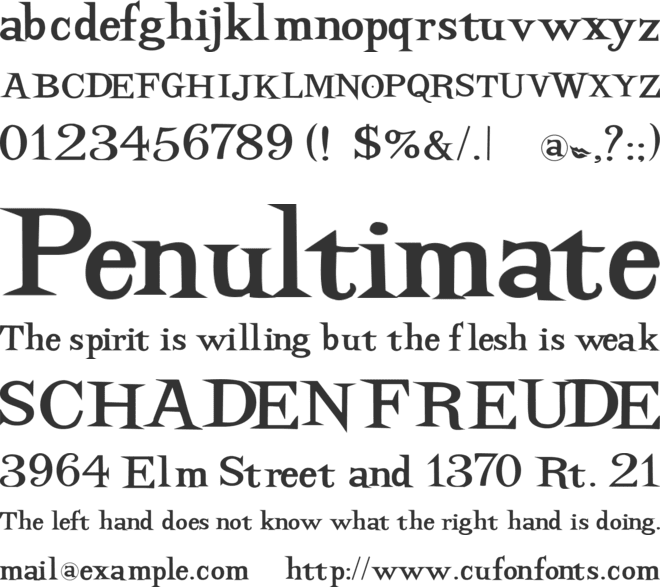 DancingSuperserif font preview