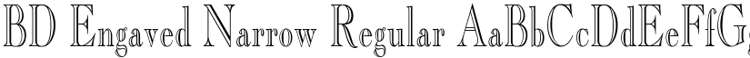 BD Engaved Narrow Regular font