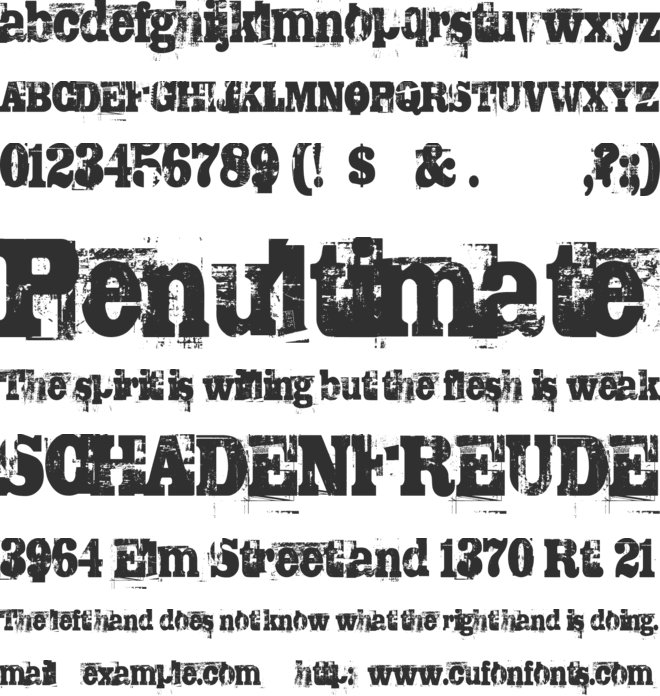 TRASHED font preview