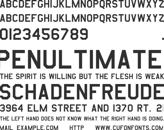 Amarillo USAF font preview