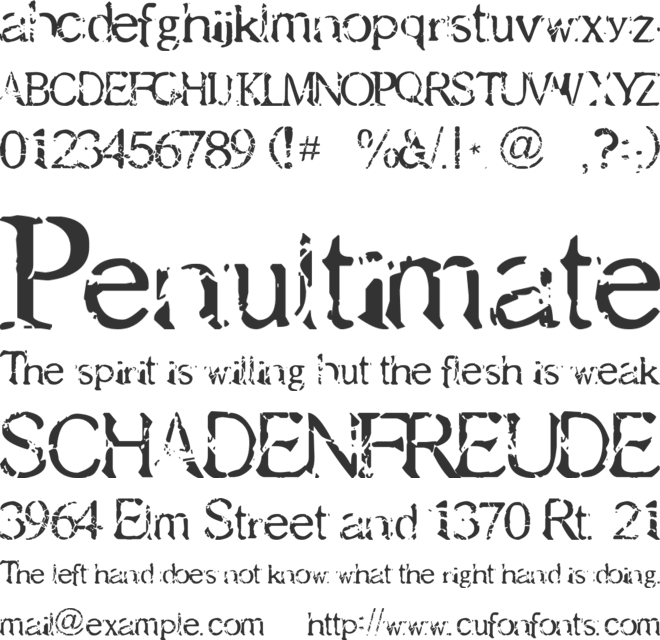 Just brittled font preview