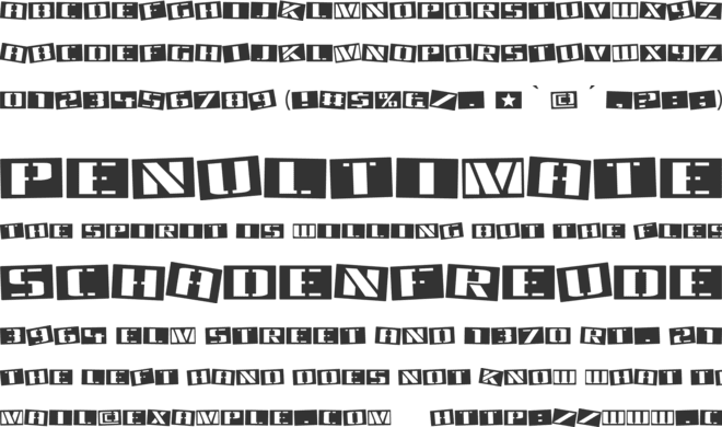 Tinsnips font preview