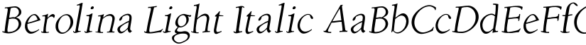 Berolina Light Italic font