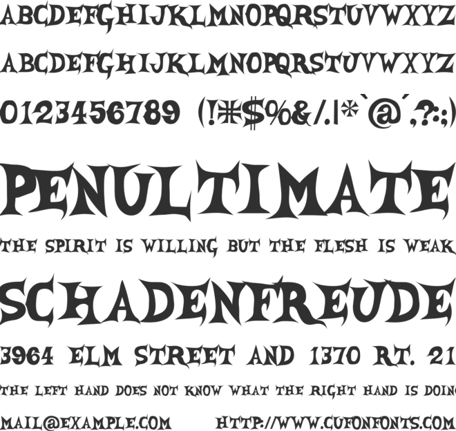 SheCreature font preview