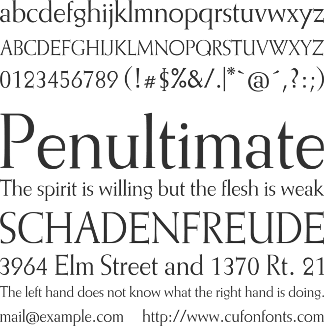 Romantha font preview