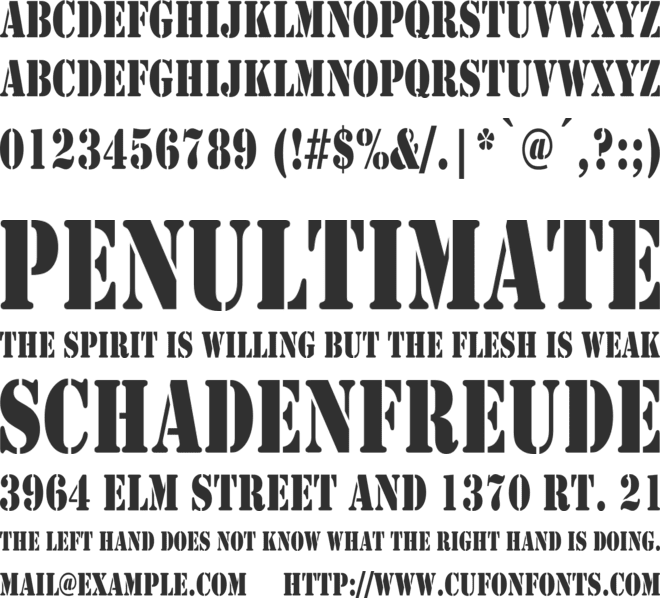 Army Condensed font preview