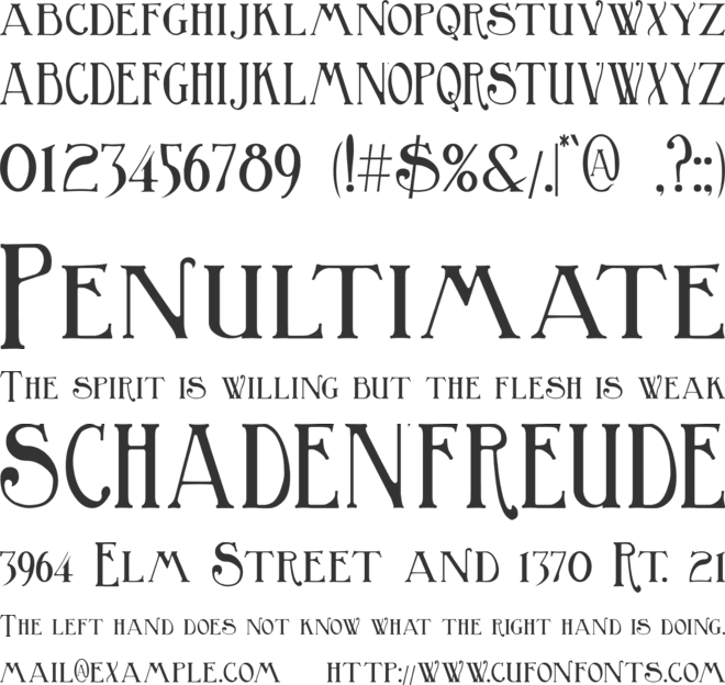 BirminghamTitling font preview
