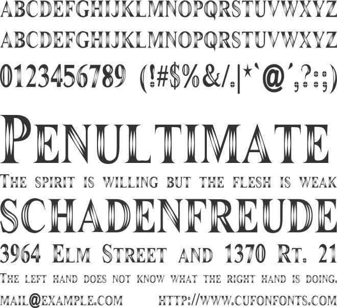 Maranallo High font preview