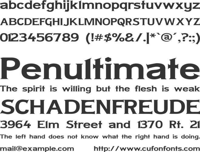 Lady Copra Wide font preview