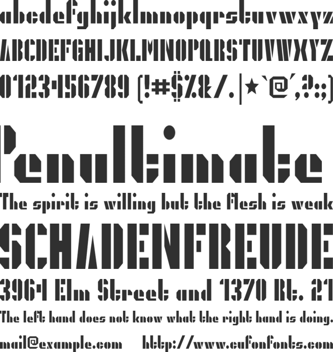 President Gas font preview