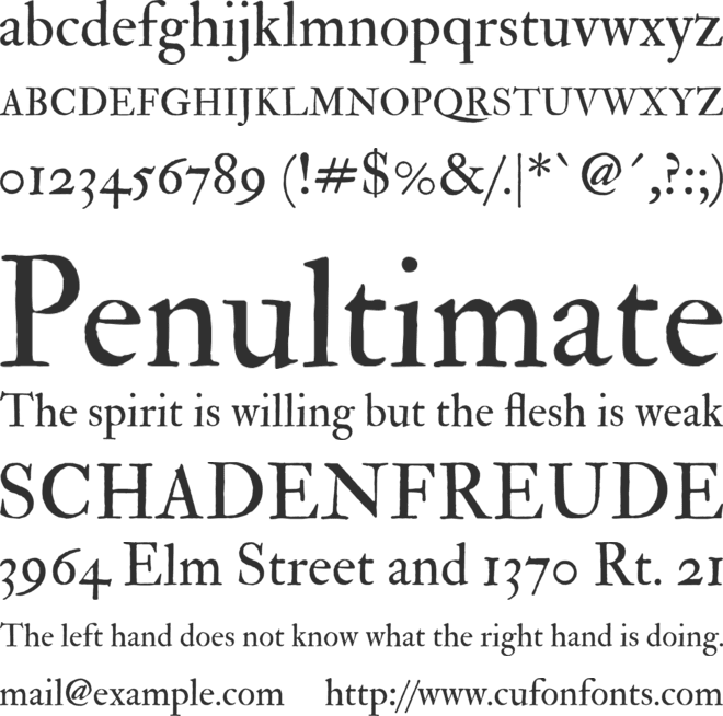 IM FELL Double Pica PRO font preview