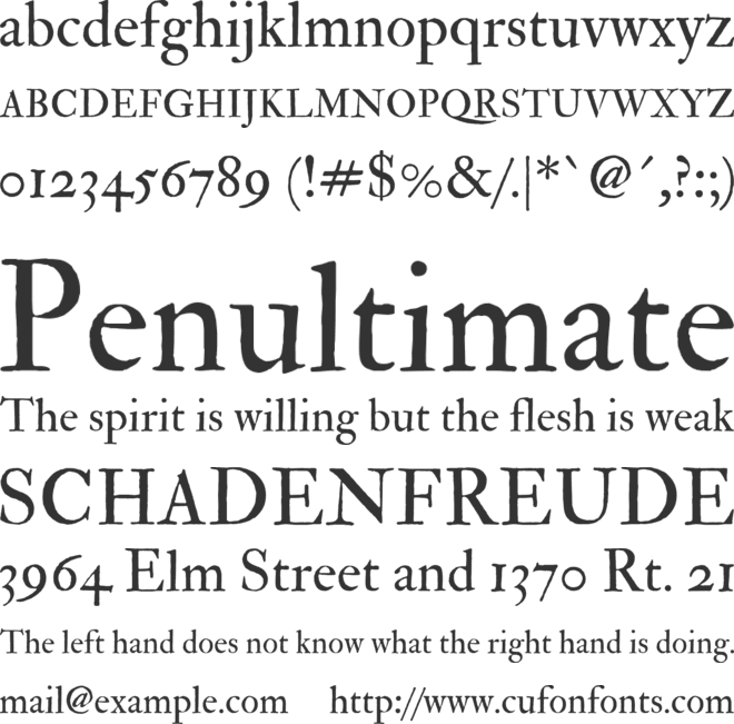 IM FELL Double Pica PRO font preview