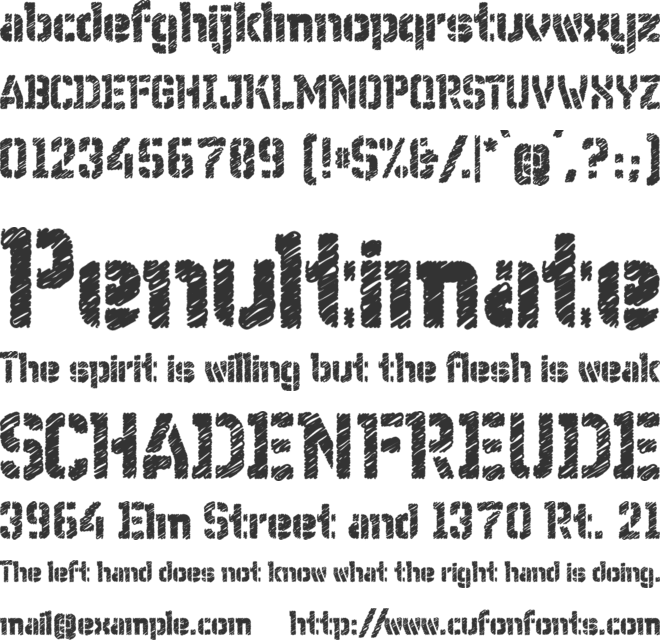 WC Wunderbach Rough Bta font preview