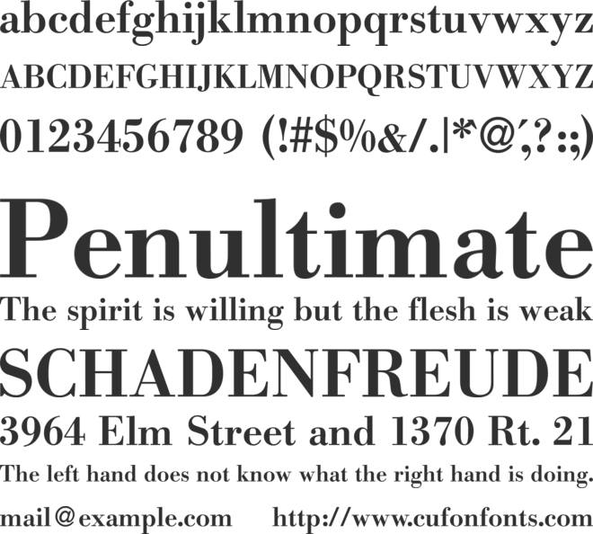 BodinSmall font preview