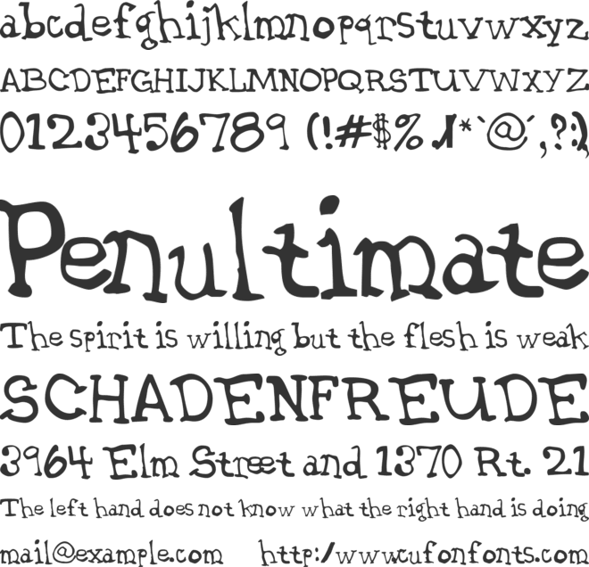 Garth Hand font preview