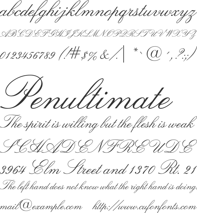 Lucia BT font preview