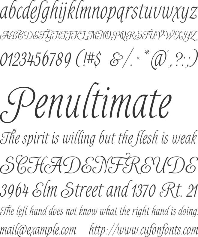 AlysLight font preview