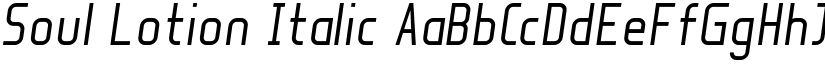Soul Lotion Italic font