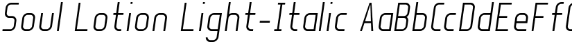 Soul Lotion Light-Italic font