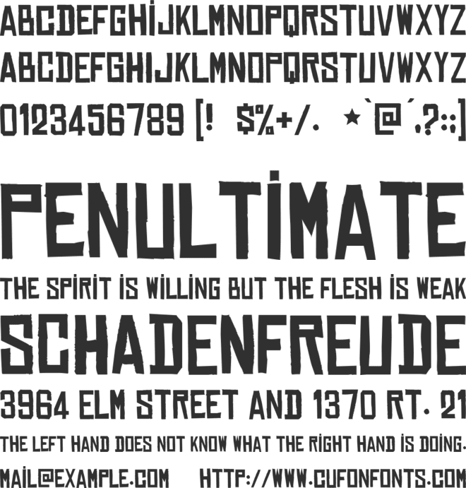 TR Chinese Rocks font preview