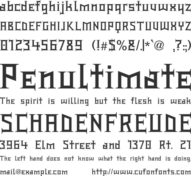 Type Knight font preview