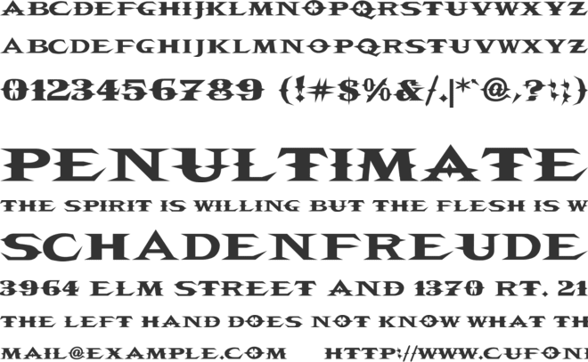 VTCBelialsBlade font preview