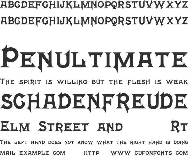 Mephisto™ font preview