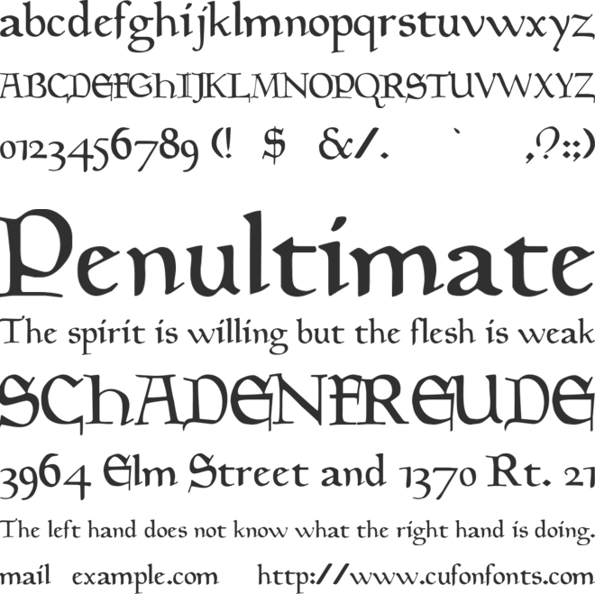 GoudyMedieval font preview