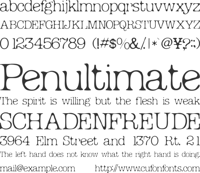 Micahels font preview