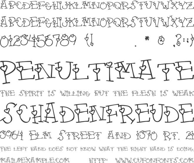 4 my lover font preview